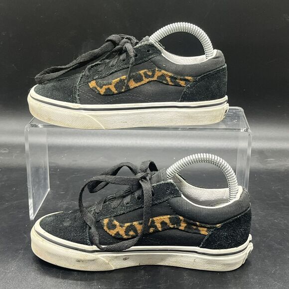 Vans off the wall classic shoe cheetah print kids 13 casual black school 500714 - Picture 2 of 7